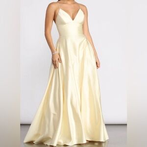 Elegant Cream Evening Gown